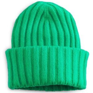 NWT Gorgeous Sonoma Goods For Life Green Wide Rib Beanie Hat So Cozy & So Soft